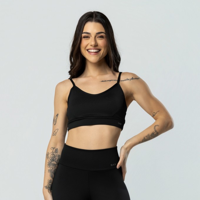 Top Alcinha Alta Sustentação Preto