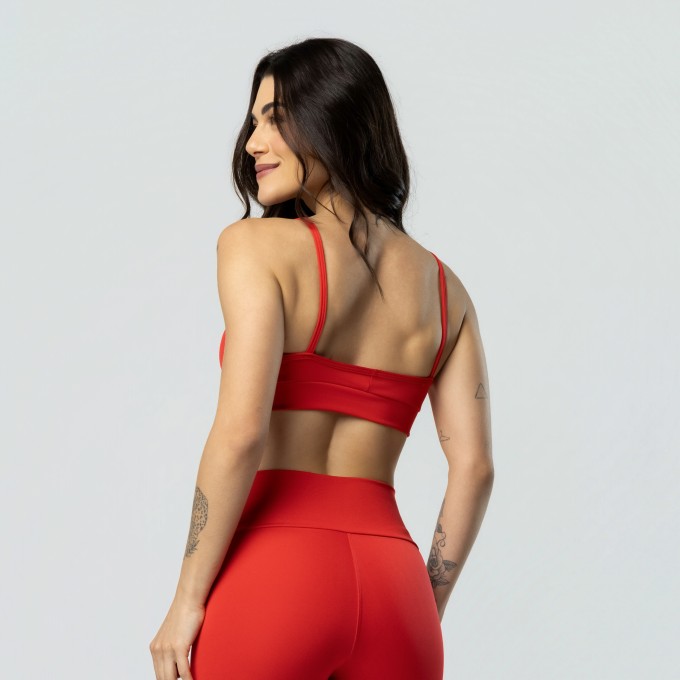 Top Decote em V Alcinha Vermelho