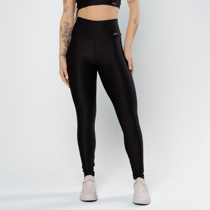 Calça Legging Canelada Poliamida Glow Preta