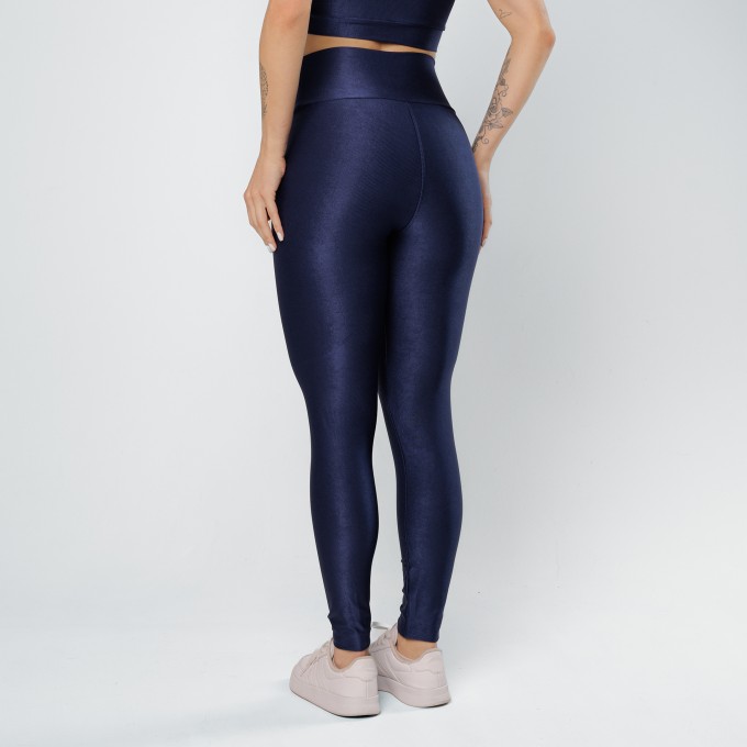 Calça Legging Canelada Poliamida Glow Azul