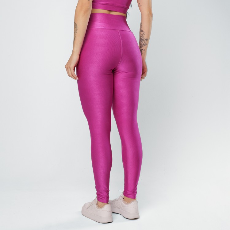 Calça Legging Canelada Poliamida Glow Fúcsia