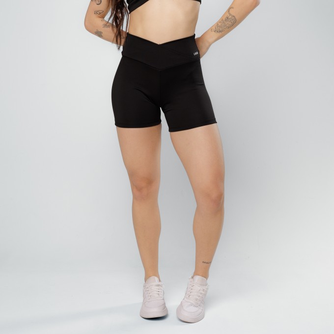 Short Cós Cruzado Preto