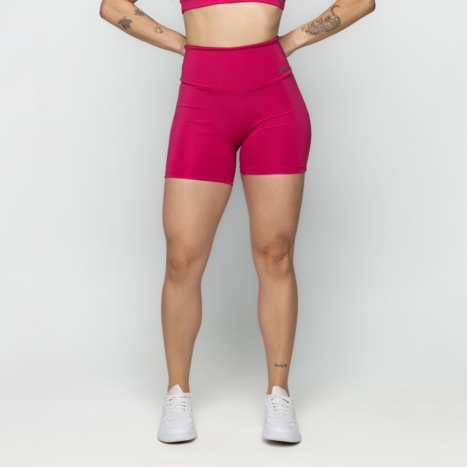 Short Sem Costura Na Frente Fitness Rosa