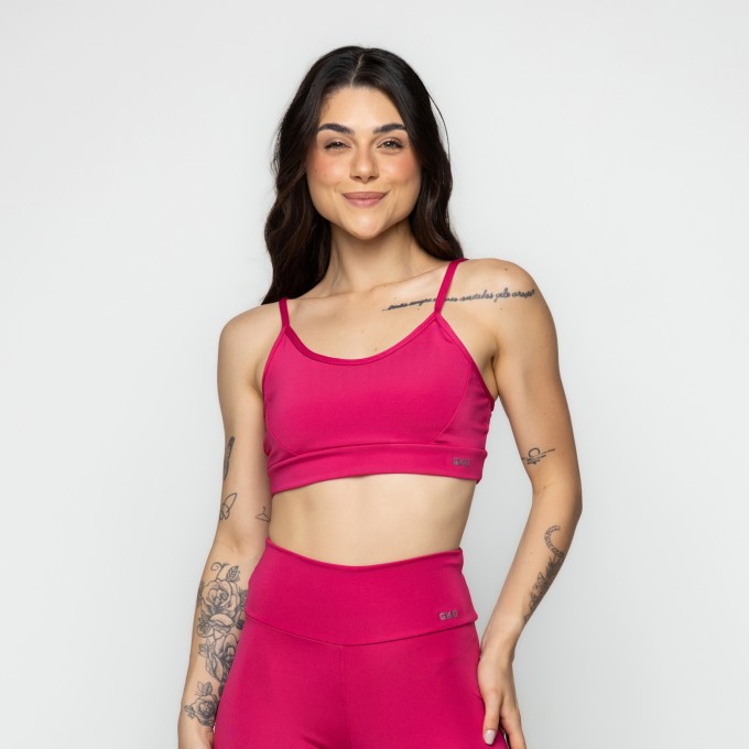 Top Alcinha Alta Sustentação Rosa