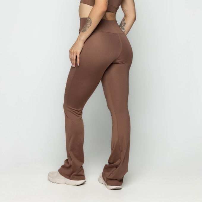 Calça Legging Flare Marrom