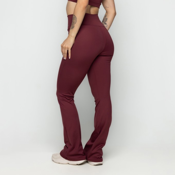 Calça Legging Flare Vinho