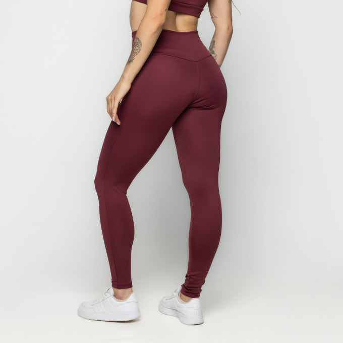 Calça Legging Sem Costura Na Frente Vinho