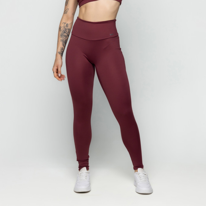 Calça Legging Sem Costura Na Frente Vinho