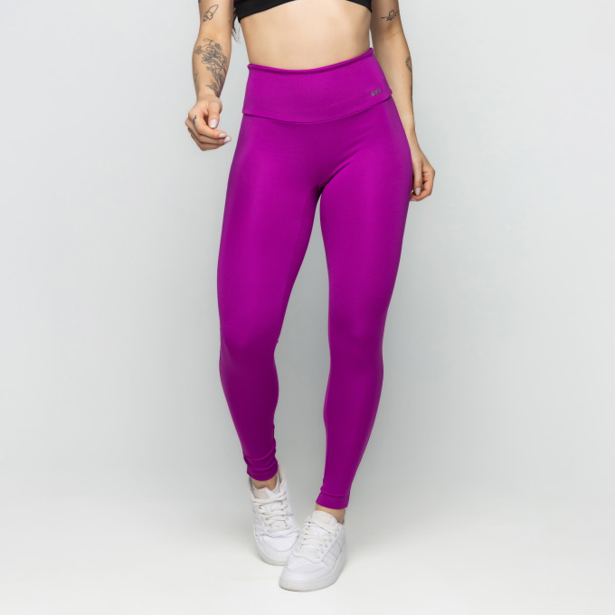 Calça Legging Sem Costura Na Frente Fúscia