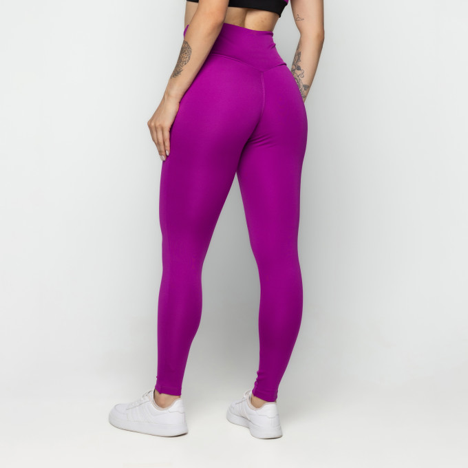 Calça Legging Sem Costura Na Frente Fúscia