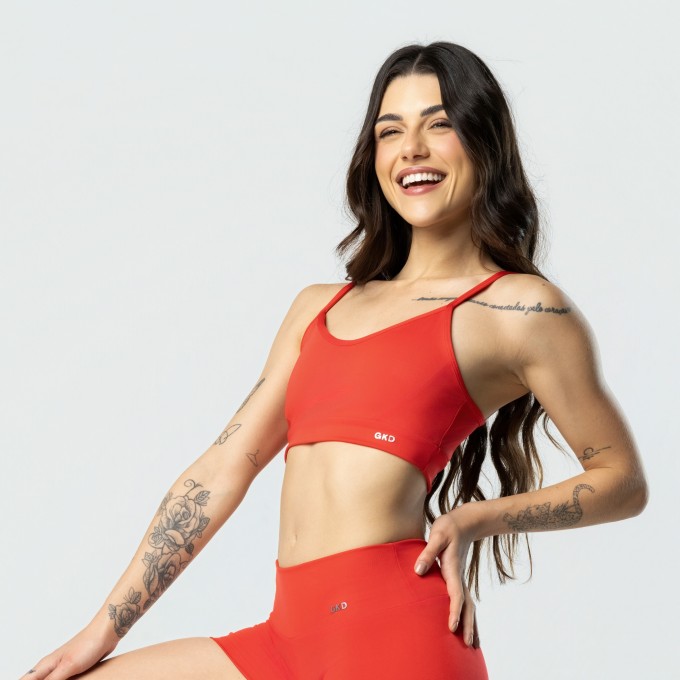 Top Alcinha Alta Sustentação Vermelho
