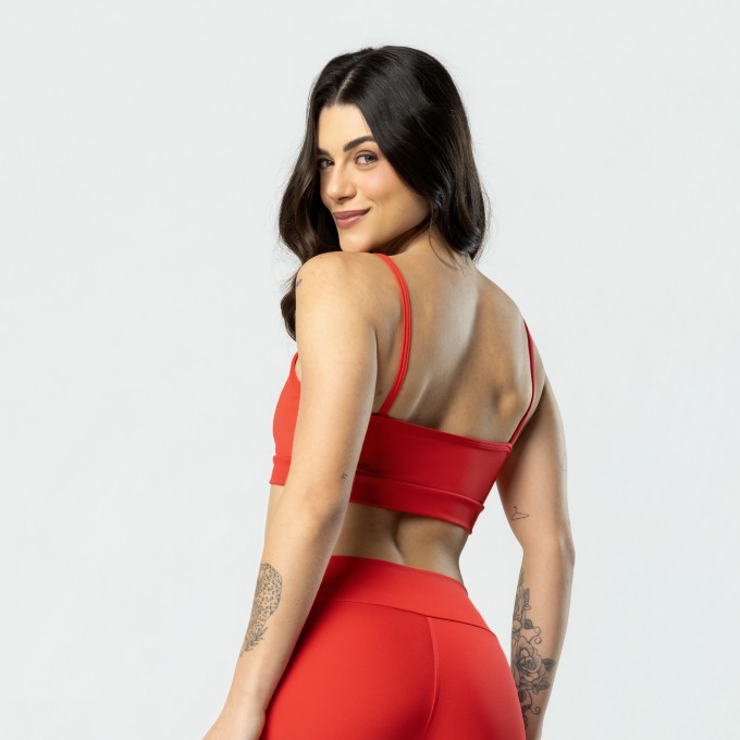 Top Alcinha Alta Sustentação Vermelho