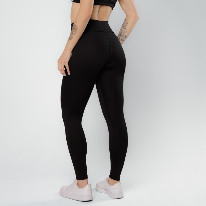 Calça Legging Cós Cruzado Preta