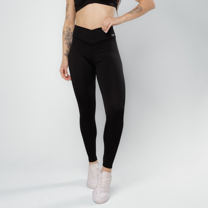 Calça Legging Cós Cruzado Preta