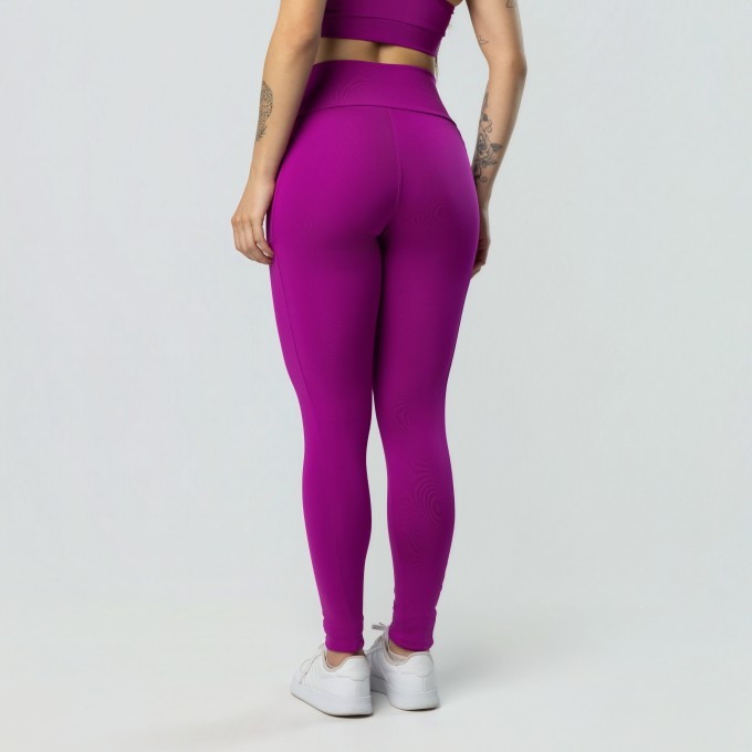 Calça Legging Com Bolsos Fúscia