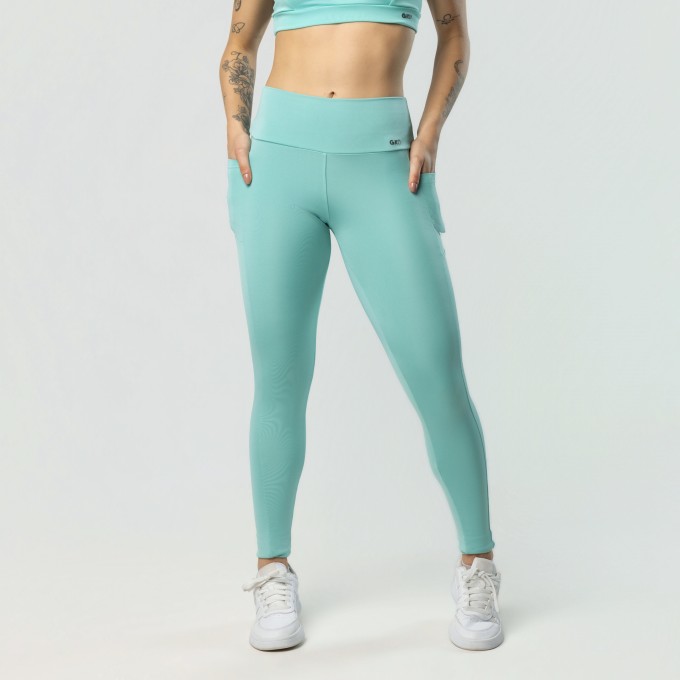 Calça Legging Com Bolsos Verde