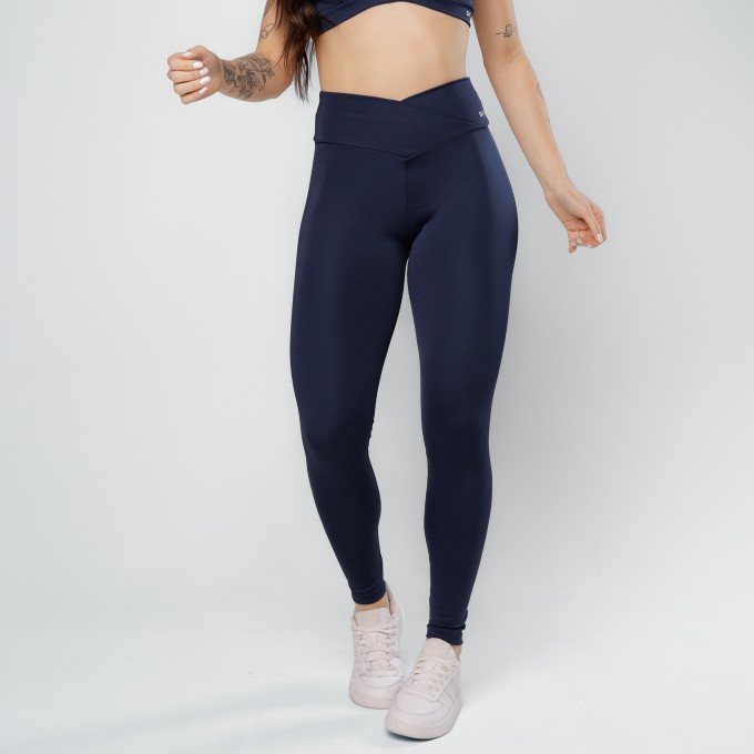 Calça Legging Cós Cruzado Marinho