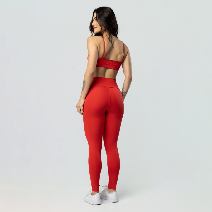 Calça Legging Cintura Vermelha