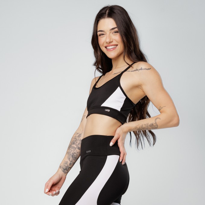 Top Alcinha Black Collor Preto e Branco