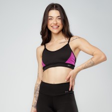 Top Alcinha Black Collor Preto e Fúscia