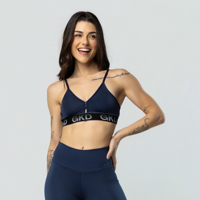 Top Sem Bojo Com Elástico GKD Azul Marinho
