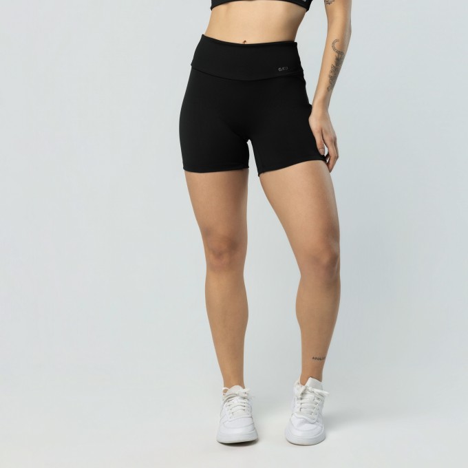 Short Sem Costura Na Frente Fitness Preto