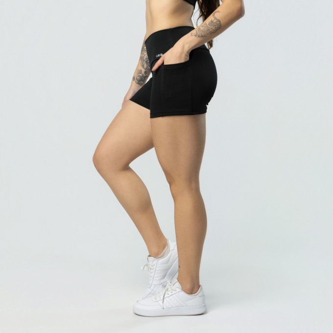 Short Com Bolsos Laterais Preto