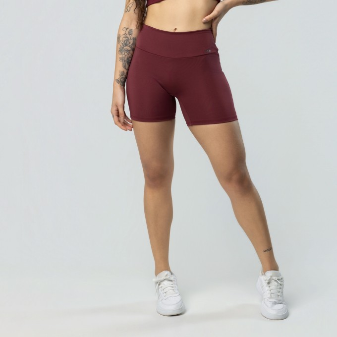 Short Sem Costura Na Frente Fitness Vinho