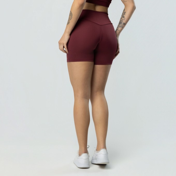 Short Sem Costura Na Frente Fitness Vinho