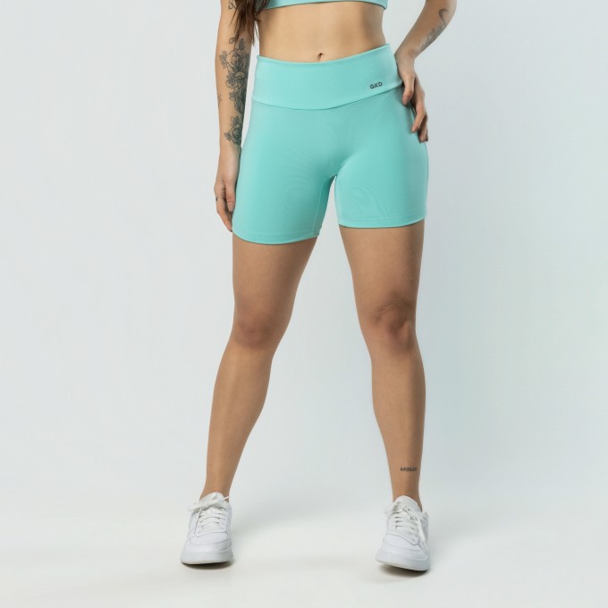 Short Sem Costura Na Frente Fitness Verde