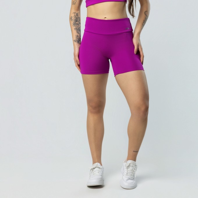 Short Sem Costura Na Frente Fitness Fúscia