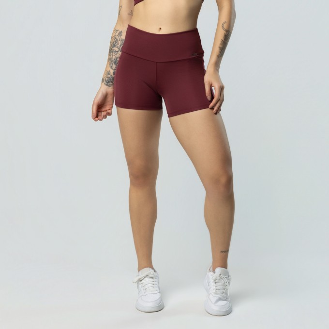 Short Com Bolsos Laterais Vinho