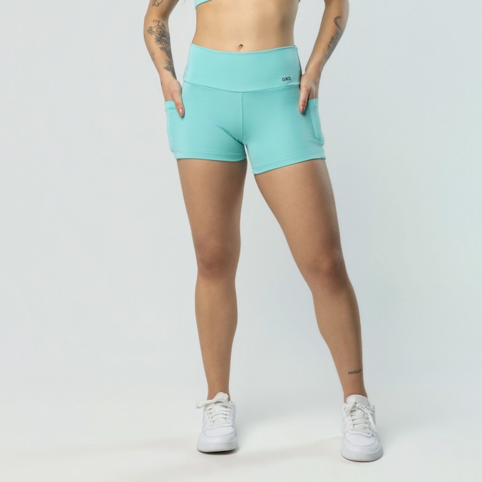 Short Com Bolsos Laterais Verde
